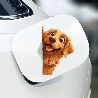 Golden Retriever Dog - Peekaboo Dog Head Car Sticker - DS055