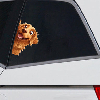 Golden Retriever Dog - Peekaboo Dog Head Car Sticker - DS055