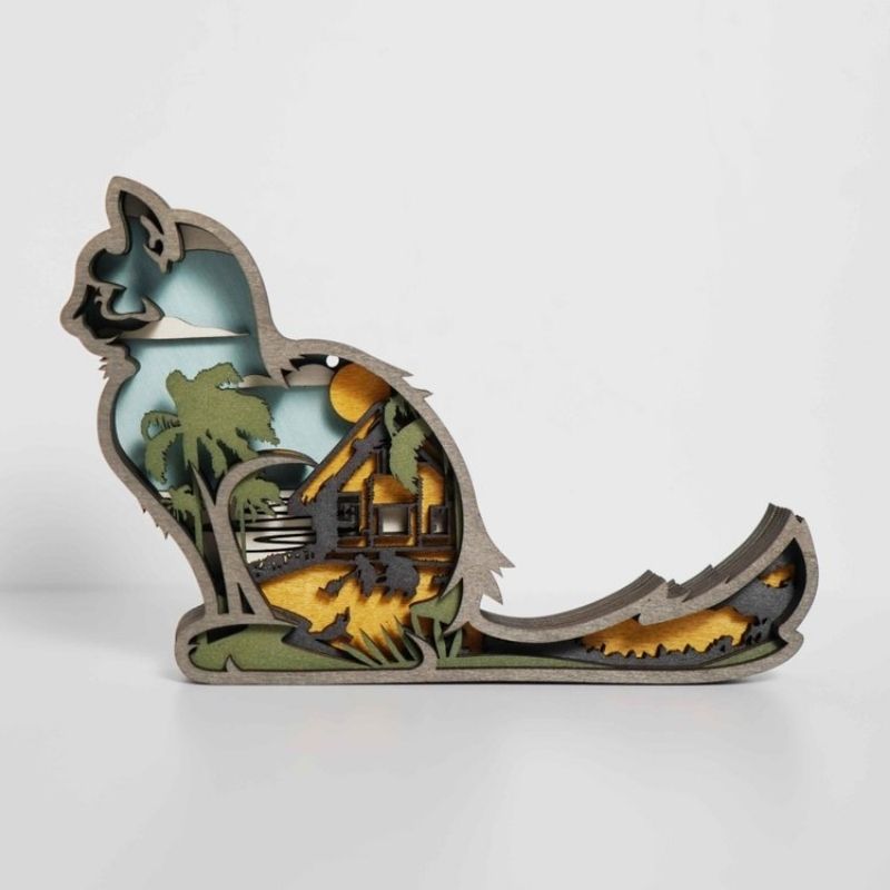 Doll Cat Carving Handcraft Gift