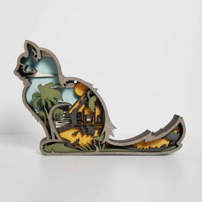 Doll Cat Carving Handcraft Gift