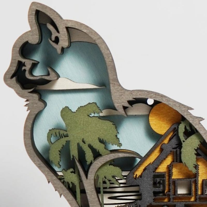 Doll Cat Carving Handcraft Gift